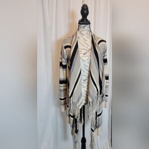 Say What? Cream and Black Striped Cardigan